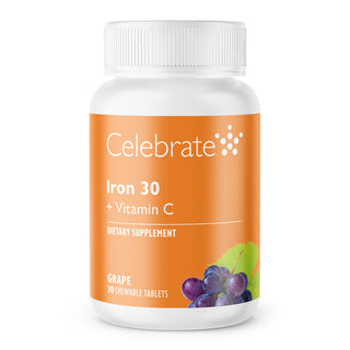 Ferro 30 mg + Vitamina C, Masticabile, Grape