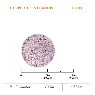 Ferro 30 mg + Vitamina C, Masticabile, Grape