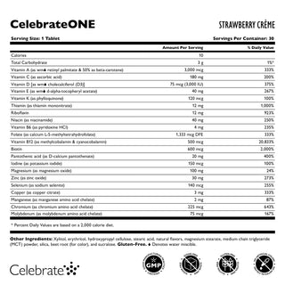 CelebrateONE Once Daily Bariatric Multivitamin sans Fer, A mâcher