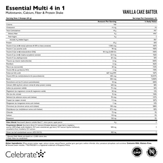 Multivitamine essentiel 4 en 1 avec Calcium + Protéine en poudre 