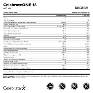 CelebrateONE 18 Multivitamine bariatrique à prendre une fois par jour avec Fer, A mâcher