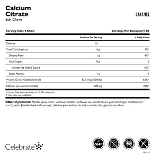 Calcium Citrate, Pâte à mâcher