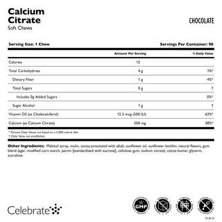 Calcium Citrate, Pâte à mâcher