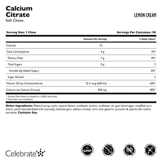 Calcium Citrate, Pâte à mâcher