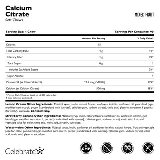 Calcium Citrate, Pâte à mâcher
