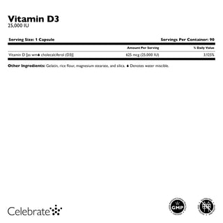 Vitamina D3 625mcg (25.000 UI), Capsule