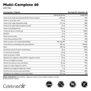 Multi-Complete 60 Bariatric Multivitaminico con Ferro, Capsule