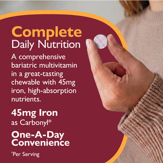 CelebrateONE 45 Multivitaminico bariatrico una volta al giorno con Ferro, Masticabile
