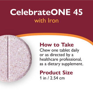 CelebrateONE 45 Multivitaminico bariatrico una volta al giorno con Ferro, Masticabile