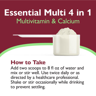 Essential Multi 4 in 1 Multivitaminico con Calcio + Proteine, Polvere