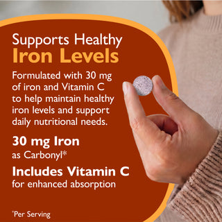 Ferro 30 mg + Vitamina C, Masticabile, Grape 