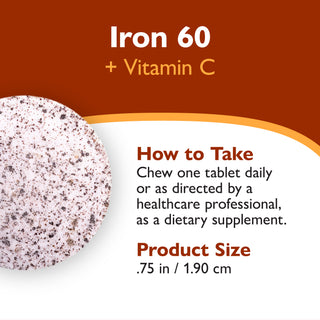Ferro 60 mg + Vitamina C, Masticabile, Berry 