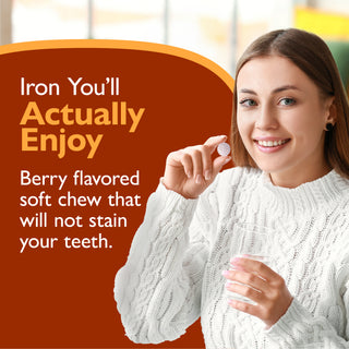 Ferro 60 mg + Vitamina C, Masticabile, Berry 